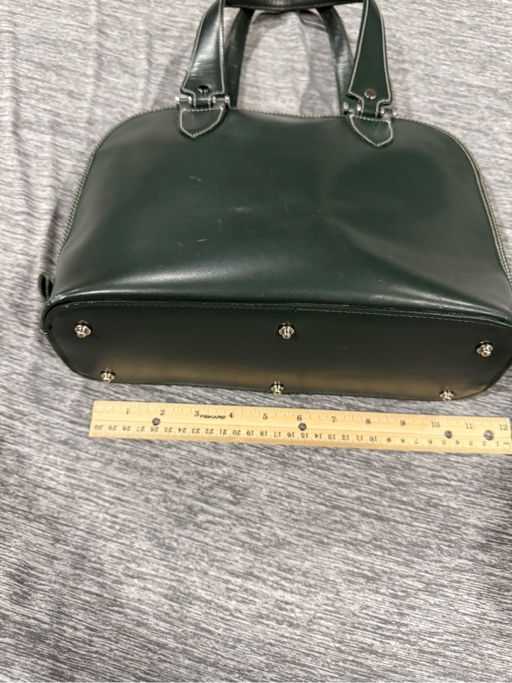 Dooney & Bourke Dark Green Leather Bintage Dome Satchel EUC - Picture 3 of 16